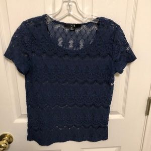 Forever 21 Sheer Blue Lace Top - Sz. S